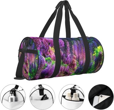 Спортивна сумка, дорожня сумка, стильний принт, сумка для подорожей та на ніч, чорна, універсальний розмір