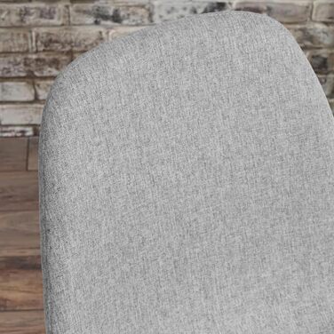 Набір із 4 обідніх стільців CangLong у ретро-стилі з м&39якою оббивкою для кухні та їдальні, сучасний тканинний обідній стілець з металевими ніжками, сірий