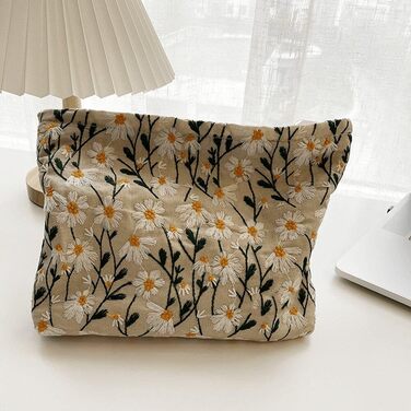 Дорожня косметичка Пасторальна квіткова косметичка Портативна туалетна сумка Універсальна маленька косметичка на блискавці для жін