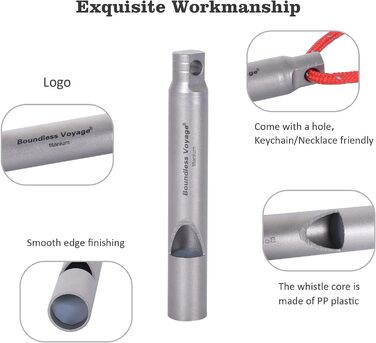 Титанові свистки Кемпінг на відкритому повітрі Піші прогулянки Полювання Скелелазіння Екстрене виживання Гучний свисток Тренер Тре