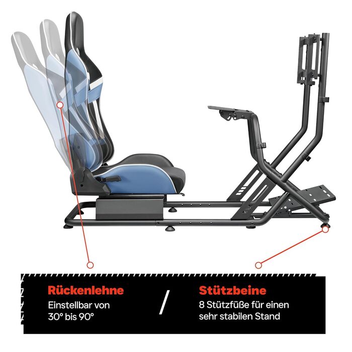 Симулятор кокпіта гоночного крісла повністю регульоване гоночне сидіння