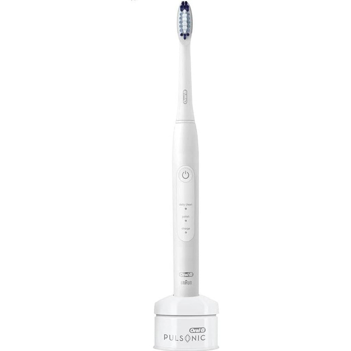 Електрична зубна щітка Braun Oral-B 4210201233879 Pulsonic Slim One 2000 Sonic для білих зубів за 2 тижні, 1 щітка, біла Basic Edition