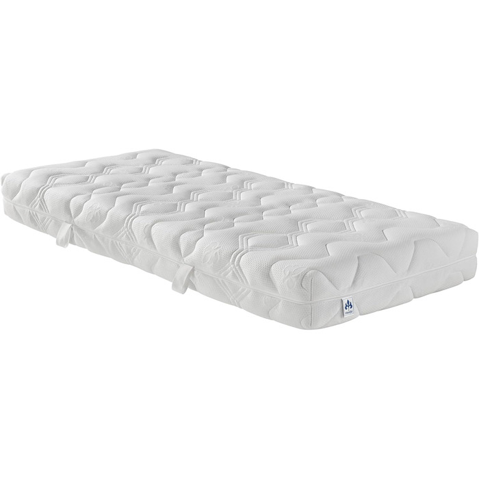 Ортопедичний 7-зонний матрац Irisette Lotus 500 з пружинами кишенькової форми, рівень жорсткості 3 (середньо-жорсткий), 100 x 200 см, сертифікований Oeko-Tex, виготовлений відповідно до німецьких стандартів якості. Рівень жорсткості H 3 - середньо-жорстки