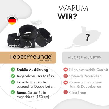 Обмежувачі ліжка Секс-іграшка для пар I Надзвичайно стійкий набір BDSM бондажів з обмеженнями ліжка, наручниками, завязаними очима