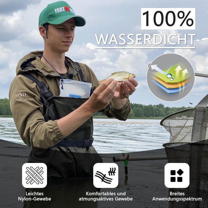 Чоловічі та жіночі потовщені вейдерси, рибальські вейдерси з чобітьми, вейдерси з нагрудними кишенями, регульованими ремінцями, нейлонові вейдерси, рибальські вейдерси 44W