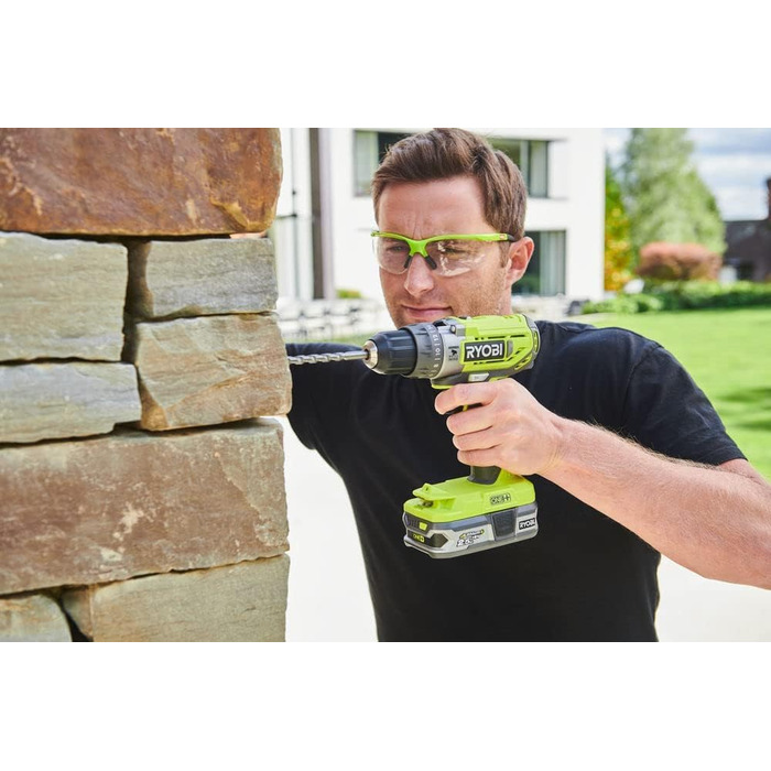 Акумуляторний ударний дриль RYOBI 18 В ONE R18PD2-242S (2-швидкісний редуктор, макс. крутний момент 40 Нм, рівнів крутного моменту