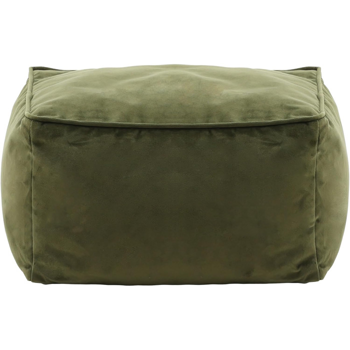 Табурет Icon Amara, оливково-зелений, пухнаста оксамитова тканина, оксамитова крісло-мішок, пуф з наповнювачем, пуф для ніг для вітальні, декор для вітальні, оливковий 88Г x 40Ш x 24В см