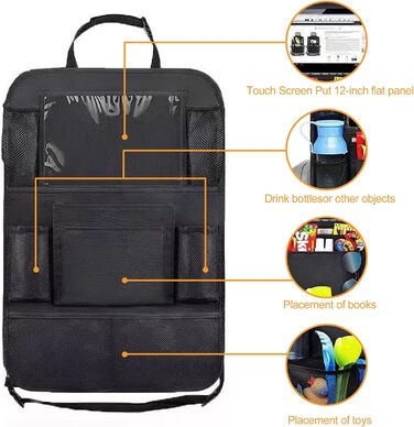 Організатор для захисту спинки автомобіля Newaner з підтримкою декількох кишень, великий органайзер для заднього сидіння автомобіл