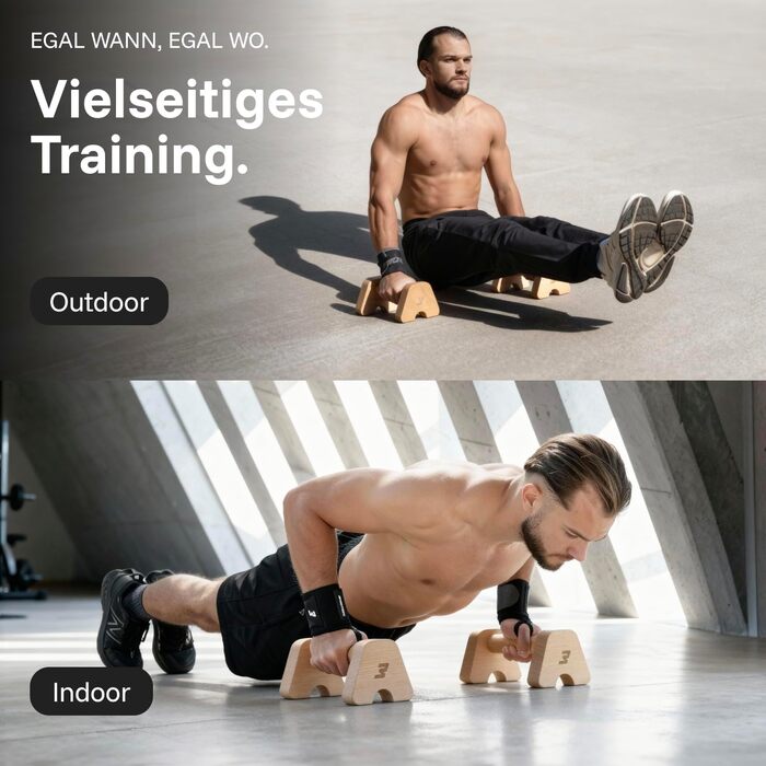 Дерев&39яні ручки для віджимання BMOTION преміум-класу, стійкі та нековзні паралелети для калістеніки, ручки для віджимання або стійки на руках, перекладина для віджимання для використання в приміщенні та на вулиці, включаючи ремінь для транспортування