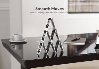 Стіл Claiks Glass з регульованою висотою 120x60, електричний стіл для роботи сидячи/стоячи з міцною скляною стільницею, тихий двигун, для домашнього офісу та офісу, ергономічний дизайн для здорової роботи (чорний) 120 x 60 см, чорний