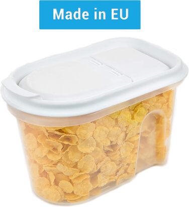 Контейнери для зберігання 2friends, контейнери-шейкери, набір із 6 шт. , білі з кришками на шарнірах, 1,1 літра, білі кришки, 100 придатні для переробки, зроблено в ЄС