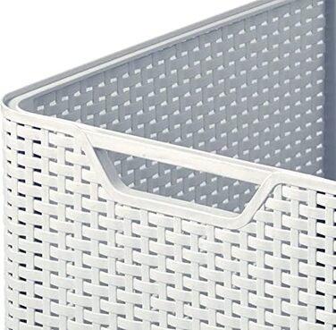 Великий прямокутний кошик для зберігання Curver з ротанговим ефектом, для кухні, вітальні, ванної кімнати, спальні, 30 л, сірий, 30 л сірий, одинарний*