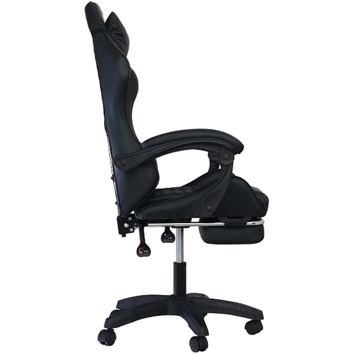 Геймерське крісло Pro-Tech Home Gaming Chair Comfort Black Ергономічне ігрове крісло з поперековою опорою, функцією гойдання та регулюванням висоти Регульоване офісне крісло для геймерів та домашнього офісу вагою до 150 кг