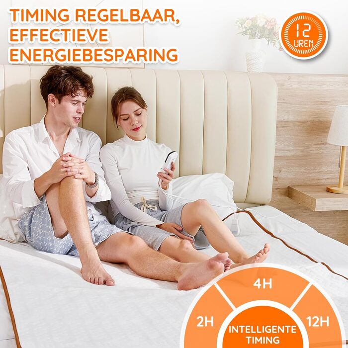 Ковдра Mia&Coco з підігрівом та автоматичним вимкненням, 160 x 130 см, підігрів підковдри з 12-годинним таймером та 3 режимами нагріву, світлодіодний дисплей, захист від перегріву, підходить для більшості матраців, можна прати в пральній машині, 160x130 с