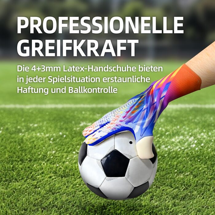 Рукавички воротаря, футбольні рукавички з хорошим зчепленням для дітей розмірів 6-10, міцний ресивер для юнаків, дорослих, дітей, розмір 6, білі