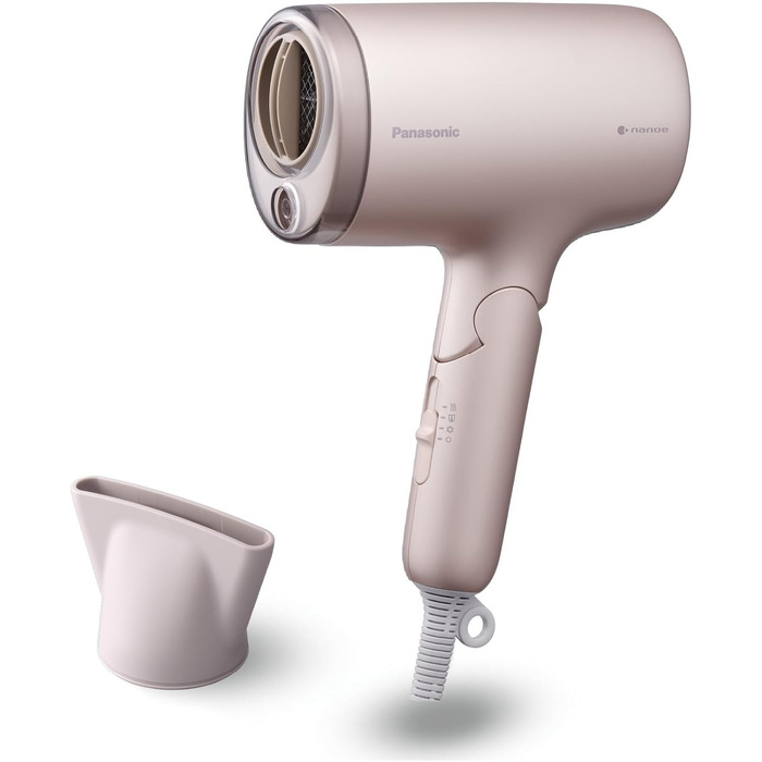 Фен для волосся Panasonic EH-NA7M-P825 nanoe для блискучого волосся, складана конструкція, швидке сушіння, насадка-концентратор, 1600 Вт, світло-рожевий (модель 2025)