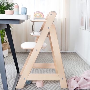 Дитячий стільчик для годування roba Sit Up Flex - Дерев'яний стільчик для годування, який росте разом з дитиною - Регульований сті
