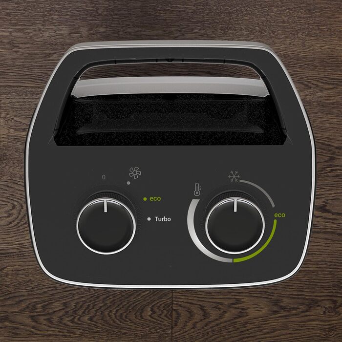 Тепловентилятор Rowenta Intense Comfort, 2 рівні потужності, керамічна технологія, компактні розміри, термостат, особливо тихий, ручка для перенесення, чорний, SO9330F0 Клас енергоспоживання A 35 кв. м Кераміка