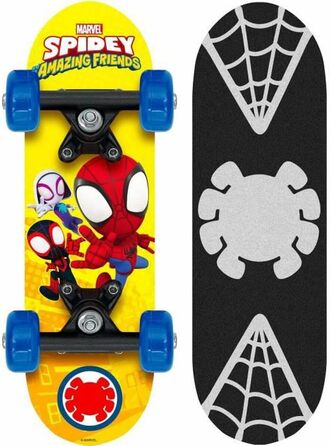 Скейтборд Spidey 17" Blue/Yellow/Red One Size – дитячий міні-скейт Людина-Павук, для дітей 3-7 років, пластиковий пенні-борд