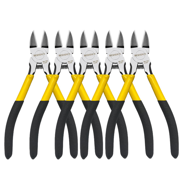 Кусачки бічні, BOOSDEN Професійні дроторізи, 165мм Плоскогубці для електроніки, дроторізи, надзвичайно гострі кусачки для ювелірної справи та рукоділля, червоні, 5 шт.