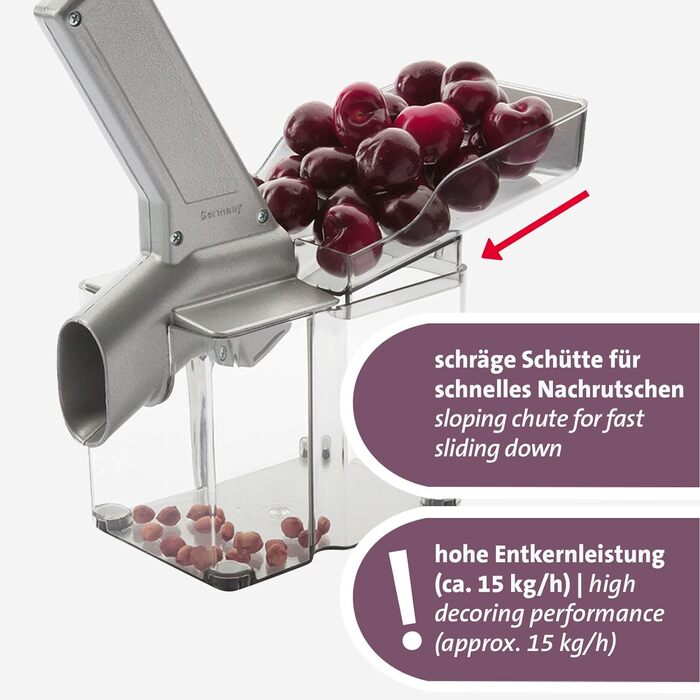 З похилим жолобом і великою серцевиною, пластик/нержавіюча сталь/алюміній, Kirschomat, срібло/чорний/прозорий, 40702260 Kirschomat