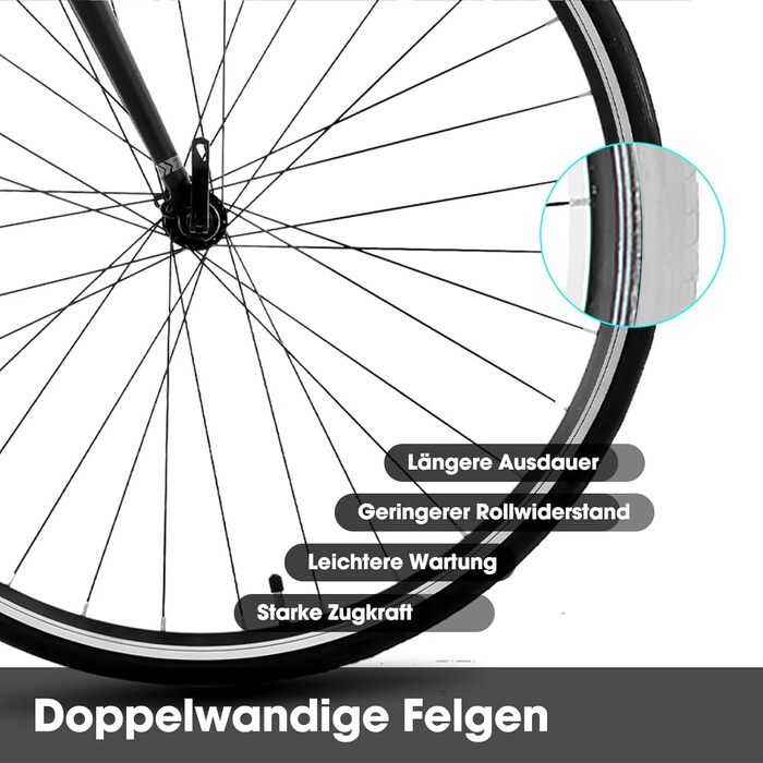 Шосейний велосипед Hiland 700C для дорослих, 14 швидкостей, алюмінієва рама, подвійні гальма-супорти, легкий шосейний велосипед для чоловіків та жінок, для щоденних поїздок на роботу, чорно-білий велосипед, розмір L