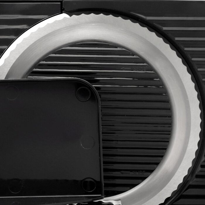 Харчовий слайсер ЧОРНИЙ Зроблено в EU I Компактний електричний слайсер, Хліборізка Ø 170 мм лезо з нержавіючої сталі 2в1 Регульований 0-17 мм, без бісфенолу А 100 Вт (142420002) Чорний RS42, 42