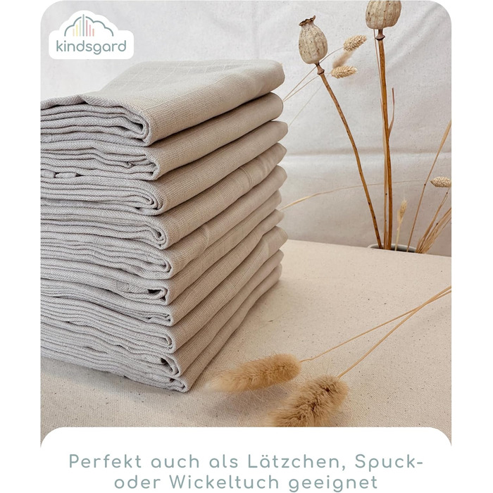 Муслінові пелюшки Kindsgard бежеві 70 x70 см - В упаковці 10 шт. - 100 бавовна - Дитячі муслінові тканини - Бавовняні пелюшки - Ід