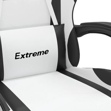 Ігрове крісло Gecheer Офісне крісло Ігрове крісло Ергономічне ігрове крісло Поворотне ігрове крісло Біле та чорне зі штучної шкіри