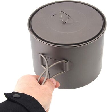 Надлегкий титановий горщик для вулиці, складний портативний посуд для пікніка з кришкою, 1300 мл