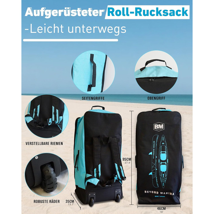 Надувний каяк BEYOND MARINA для 1, 2, 3 осіб, комплект тандемного каяка з дропстібком для дорослих з веслами, сидіннями, насосом, ластами та сумкою для перенесення, міцний та універсальний, 380 см, 420 см, 460 см, 420x850 см