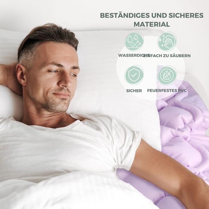 Протипролежневий матрац, Модель mobi 1, З компресорним двигуном, Надувний матрац, Лікар циклу зміни, Європейський бренд, Для пролежнів I стадії, 200 x 90 см, 130 комірок, Колір фіолетовий