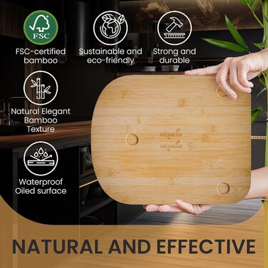 Розсувна дошка Denex для Thermomix TM6 TM5 - Високоякісний планер з преміального бамбука для Thermomix, -Дерев'яний планер Thermomix Ковзна дошка- Рулонна дошка для аксесуарів Thermomix TM6 TM5 Підкладкова дошка