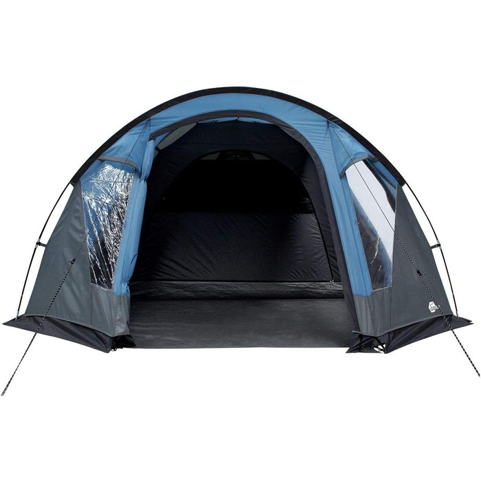 Ваш намет GEAR Tivano 5-місний купольний намет Вітальня Бічний вхід Вікно Висота 5000 мм УФ 50 Захист Синій сірий