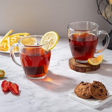 ДИЗАЙНМАЙСТЕР6 шт. , 350 мл - Келихи для латте макіато з ручкою, склянка для кави/чаю, довго зберігають тепло, ідеально підходять