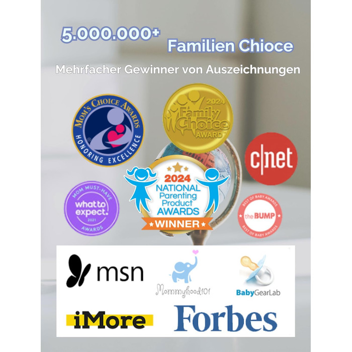 Камери HelloBaby, Радіус дії 305 м, Батарея на 26 годин, Розділений екран 5&39, Поворотна відеоняня 355/120, Без Wi-Fi, ECO, 2-сто