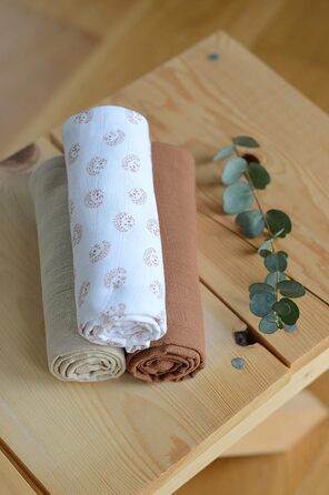 Набір з 3 муслінових пелюшок, серветки від відрижки, муслін з органічної бавовни, багатоцільові серветки пелюшка, нагрудник, серве