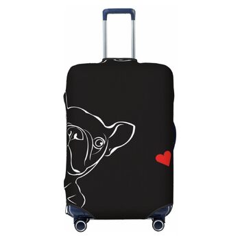 Чохол для валізи для французьких бульдогів, міцний, підходить для валіз розміром 45.7 - 81.3 см, розмір XL, Чорний, X-Large