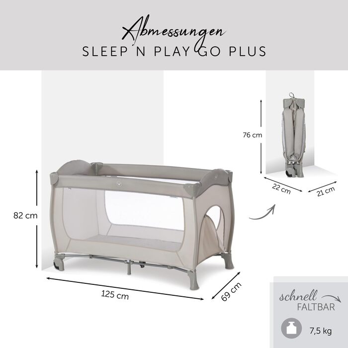 Люлька для подорожей Sleep N Play Go Plus з сумкою для транспортування, колесами, ковзанка для ігор, маленька складна, дитяча люль