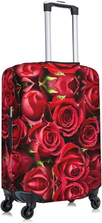 Чохол для валізи Червона троянда з принтом, еластичний захист від подряпин та пилу, чорний, розмір 90