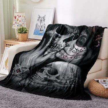 Флісова ковдра з черепом та візерунком для дівчаток, м&39яка тепла фланелева флісова ковдра, покривало для дивана з мікрофібри, затишне, міцне для дітей та дорослих, 180x200 см