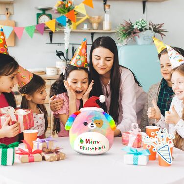 Веселого Різдва м&39яка іграшка 10&39 Різдвяна райдужна собака м&39які іграшки милі плюшеві подушки плюшеві для дітей дівчинка хлопчик 25 см різдвяний собака 25 см