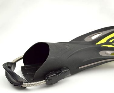 Ремінці для ласт з нержавіючої сталі для дайвінгу, ремінці для ласт з нержавіючої сталі, 2 ремінці для банджі-дайвінгу, нековзні ремінці для ласт, хороша міцність, для Cressi, Mares Fin (M, чорний) M Чорний