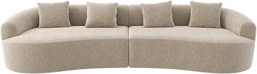 Диван Skølm Loki Cloud 4-місний диван з бежевої тканини букле ведді комплект диванів з 4 подушками повністю пінопластовий диван з пружинною серцевиною та вакуумним стисненням, ширина 330 см не потребує складання