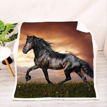 Флісова ковдра для дітей та дорослих, скачучий кінь, 3D м&39яка ковдра 150x200 см, фланелева ковдра з мікрофібри, плед для дивана, плед для дивана, покривало, пухнасте, м&39яке та тепле