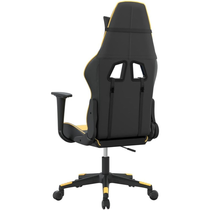 Ігрове крісло, чорно-золота штучна шкіра, офісне крісло, ігрове крісло, обертове крісло, стілець для столу - 3143689