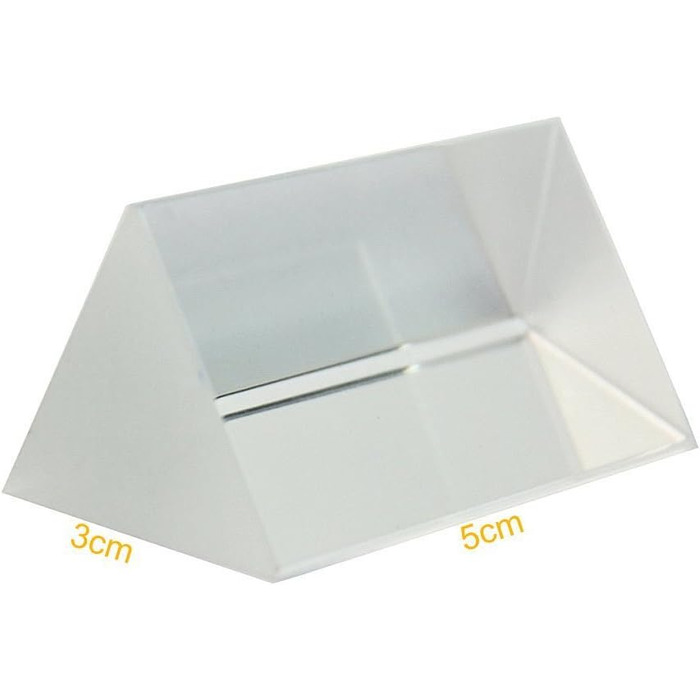 Оптичне скло потрійна трикутна призма Фізика Навчальний світловий спектр 5см / може відображати сім кольорів сонячного світла