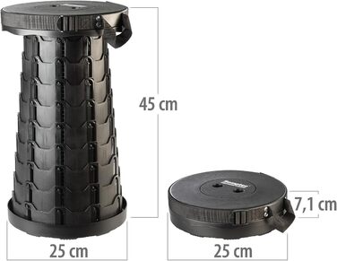 Складаний стілець Semptec Urban Survival Technology портативний телескопічний стілець із 2 предметів, регульована висота, до 200 кг (мобільний стілець, складаний, для риболовлі)