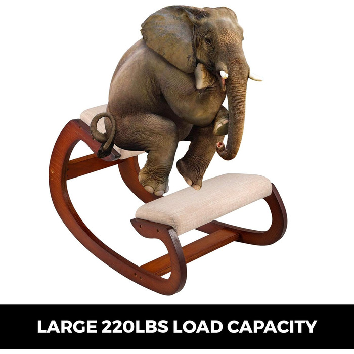 Ергономічне крісло для колін VEVOR, регульований стілець з гікорі з подушкою, зручний домашній стіл, ергономічне крісло/стілець для колін, що формує та знімає стрес, витримує 150 кг, коричневий