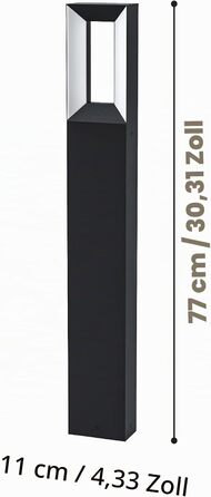 Стійкий вуличний LED-світильник EGLO Riforano, 2 лампи, 77 x 11 x 6 см, чорний